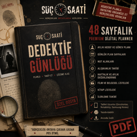 ️ Suç Saati – Dedektif Günlüğü | Premium Dijital Planner (PDF) | Lansman Fiyatı
