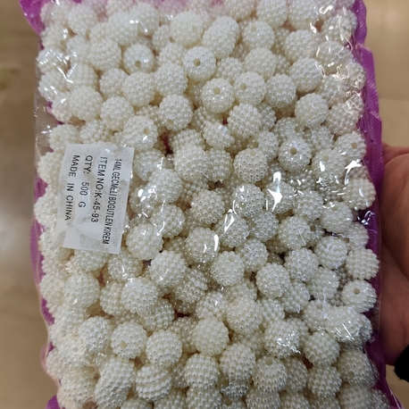 14 mm geçmeli böğürtlen inci krem 500 gram paket