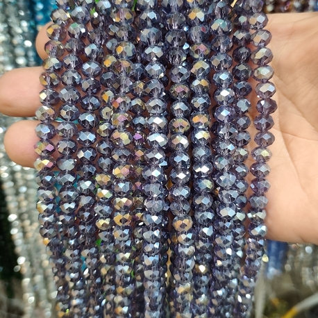 8 mm Kristal cam mor janjanli 1 dizi 
