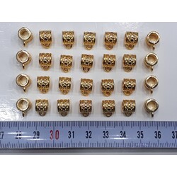 8 mm döküm kulplu ara aksesuar sarı 6 adet