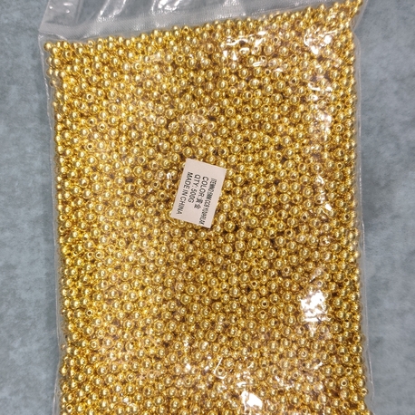 6 mm metalik gold görünümlü akrilik boncuk 500 gram paket