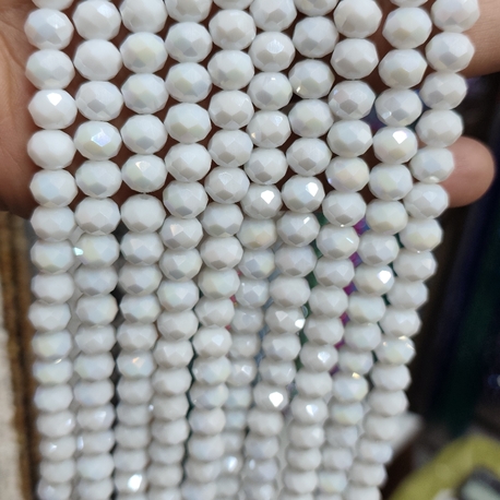 10 mm kristal mat beyaz sedefli 1 dizi 