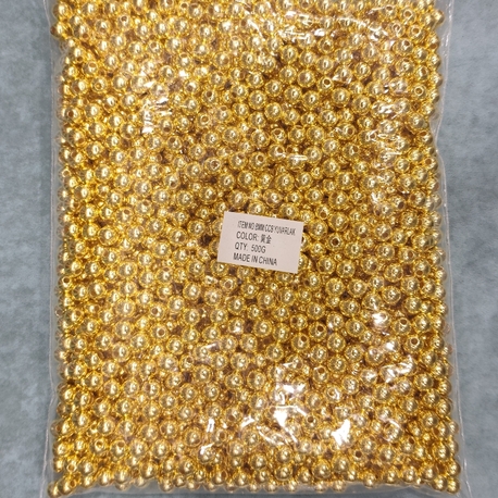 8 mm metalik gold görünümlü akrilik boncuk 500 gram paket