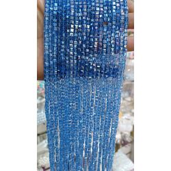 4 mm küp kristal cam mavi janjanlı 1 dizi 