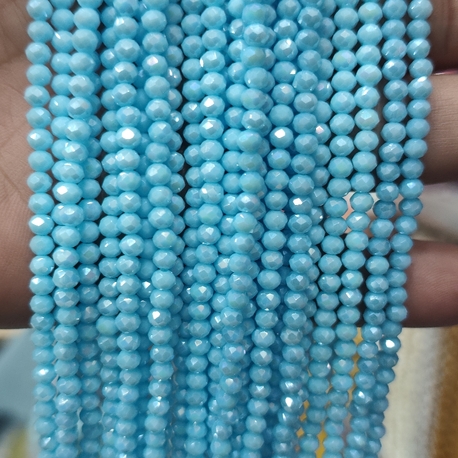4 mm kristal Mat mavi sedefli 10 dizi 