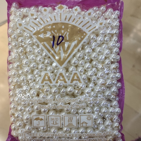 10 mm kaplama plastik inci krem 500 gram paket