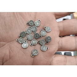 8 mm tuğra tek kulplu döküm aksesuar gümüş 14 adet