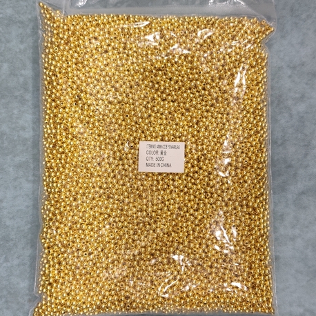 4 mm metalik gold görünümlü akrilik boncuk 500 gram paket