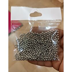 4 mm akrelik metal görünümlü gümüş boncuk 20 gram