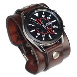 Samsung Galaxy Watch 3 4 5 Strap First Class Wide Band 40mm 41mm 42mm 44mm 45mm BROWN