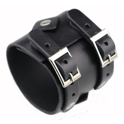 Johnny Depp Style First Class Leather Cuff Men's Bracelet Genuine Leather Wristband Black