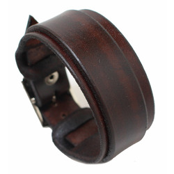 SB genuine leather wristband first class leather bracelet men's handmade leather cuff Brown