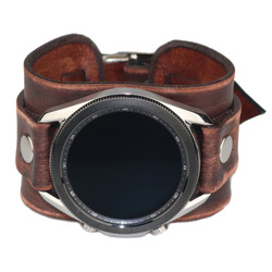 Samsung Galaxy Watch 3 4 5 Strap First Class Wide Band 40mm 41mm 42mm 44mm 45mm WORN BROWN