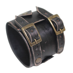 Johnny Depp Style First Class Leather Cuff Men's Bracelet Genuine Leather Wristband Worn Black