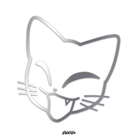 Kedi Sticker (Beyaz/Siyah)