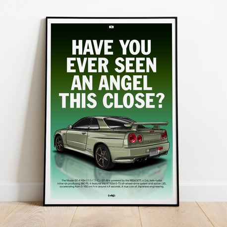 Nissan Skyline GT-R R34 Çizim Poster | SunRiseClub