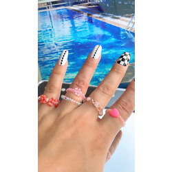 pastel pembe flora set