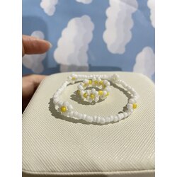 papatya bileklik yüzük set