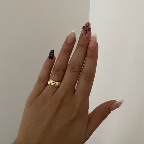 Tekli Ayarlanabilir Gold Yüzük