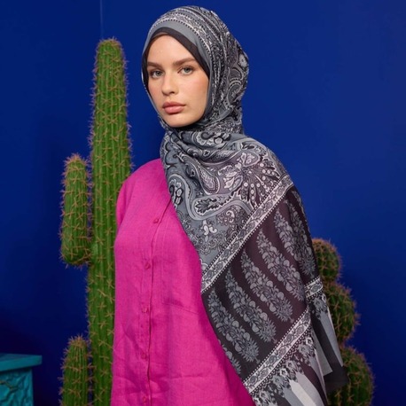 İpekhan Marrakech Koleksiyon Soft Şal 3049 - Koyu Gri Siyah 02