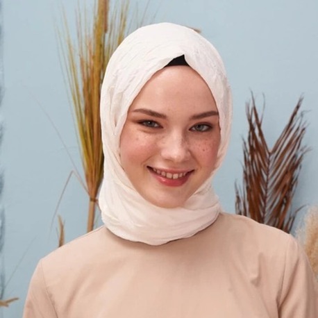 Madame Polo - Bambu Kraş Şal - Krem