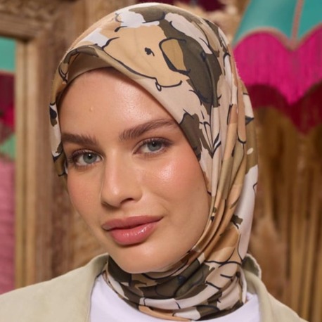 İpekhan Marrakech Koleksiyon Soft Eşarp 1209 - Bej Kahve 09