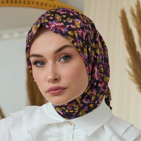 İpekhan Yaz Işıltısı Koleksiyonu Soft Eşarp 1191 - Siyah Orange 07