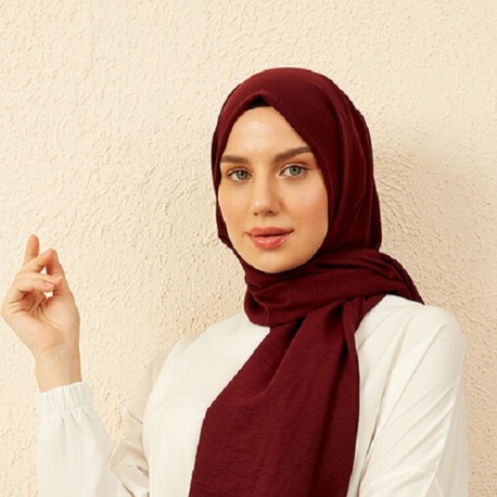 Madame Polo Luxury Pamuk Kraş Şal - Bordo