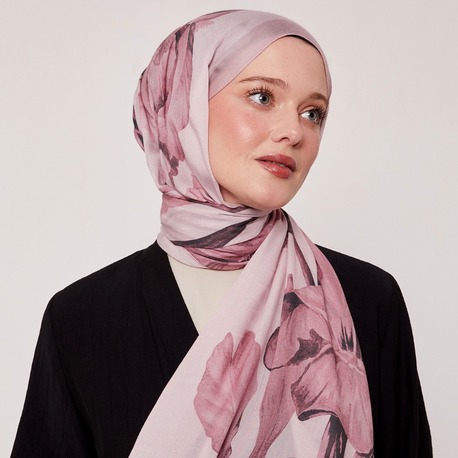 Luvensara - Desenli İpek Şal | Leylak