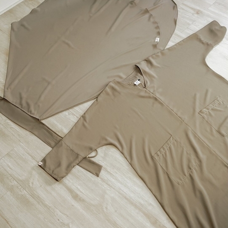 Çift kollu hijab takım (taş rengi)