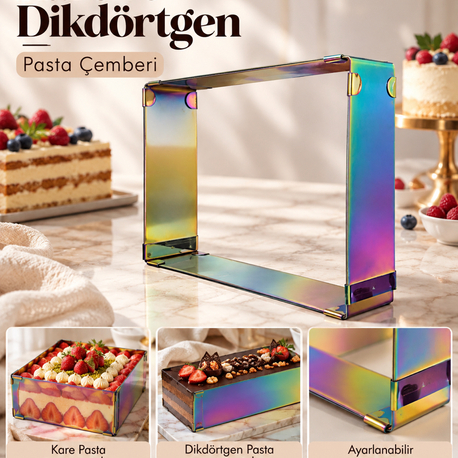 Özel gökkuşağı seri dikdörtgen ayarlanabilir çember