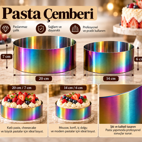 Özel gökkuşağı pasta çemberi& Cheesecake  serisi