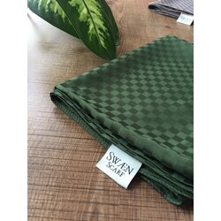 jakarlı dama desenli şal- haki