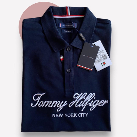 Tommy Hilfiger İmza Serisi Lacivert Polo Yaka T-shirt