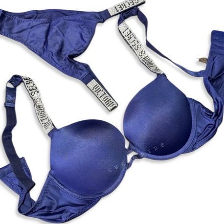 Victoria’s Secret D Cup Özel Seri LACİVERT Destekli Very Sexy Shine Takım