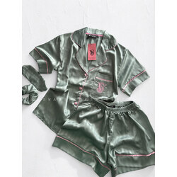 SW0212- Victoria’s Secret Dragon Siyah / Pembe Şortlu Pijama Takımı
