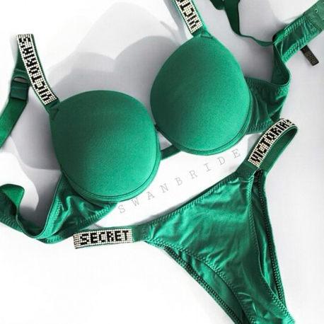 Victoria’s Secret Zümrüt Yeşil Very Sexy Shine Destekli Takım