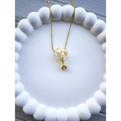 Zirkon&Baget Taşlı Balon Ev Çelik Kolye 