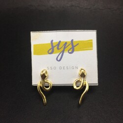 Yılan figürlü gold küpe 