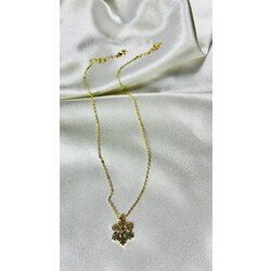 Mavi Taşlı Minimal Kar Tanesi Kolye 
