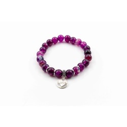 Love Mor Akik Taş Gümüş Bileklik