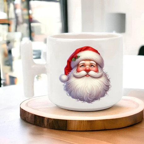 Yeni Yıl Yılbaşı Noel Tasarımlı T Kulp Seramik Kupa