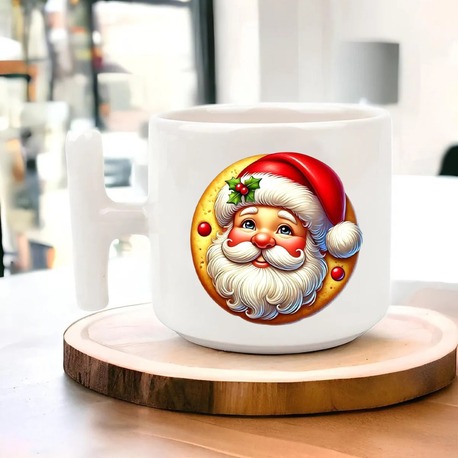 Yeni Yıl Yılbaşı Noel Tasarımlı T Kulp Seramik Kupa