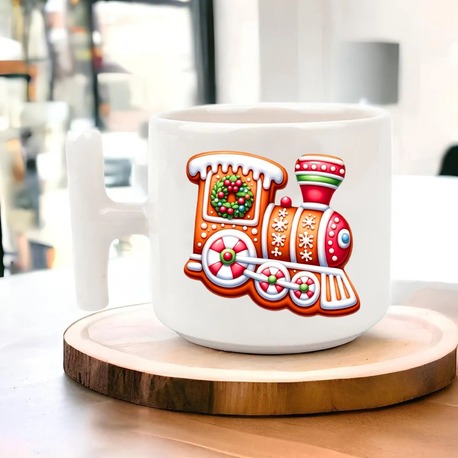 Yeni Yıl Yılbaşı Noel Tasarımlı T Kulp Seramik Kupa