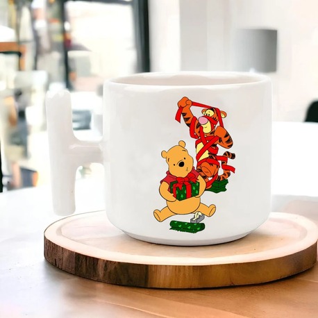 Yeni Yıl Yılbaşı Noel Tasarımlı T Kulp Seramik Kupa