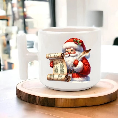 Yeni Yıl Yılbaşı Noel Tasarımlı T Kulp Seramik Kupa