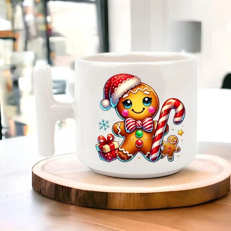 Yeni Yıl Yılbaşı Noel Tasarımlı T Kulp Seramik Kupa