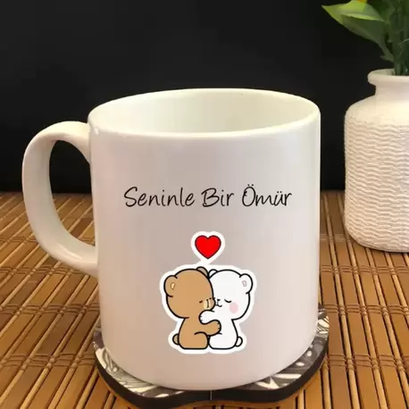 Beyaz Kupa - Sevgililer Günü Seninle Bir Ömür