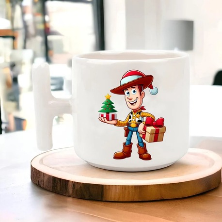 Yeni Yıl Yılbaşı Noel Tasarımlı T Kulp Seramik Kupa