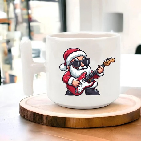 Yeni Yıl Yılbaşı Noel Tasarımlı T Kulp Seramik Kupa